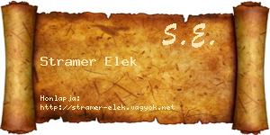 Stramer Elek névjegykártya